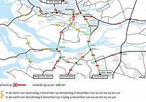 Heinenoordtunnel (A29): Nachtafsluitingen 7 t/m 9 december voor onderhoudswerkzaamheden 
