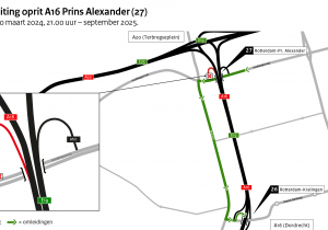 Snelwegoprit A16 Rotterdam Prins Alexander vanaf 10 maart voor anderhalf jaar dicht